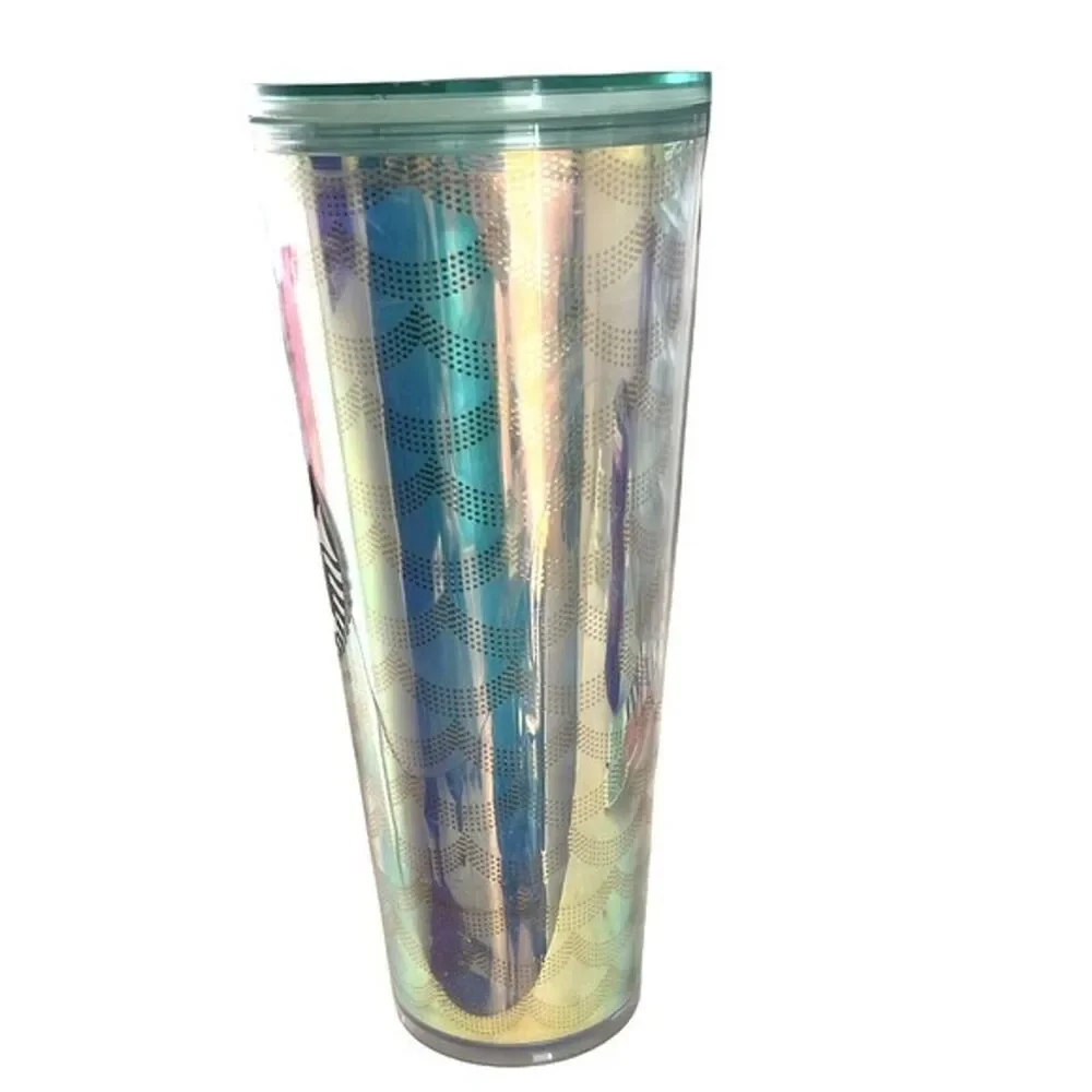 Starbucks 24oz Tumbler Iridescent Siren Mermaid Scales Venti Cold Cup No Straw